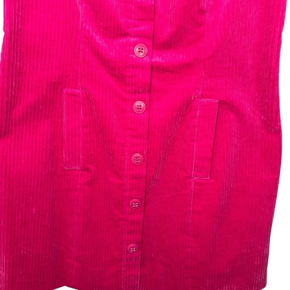 TRINA TURK Boroughs Corduroy Button Front Minidress In Trina Pink. Sz: 12 - Picture 4 of 9
